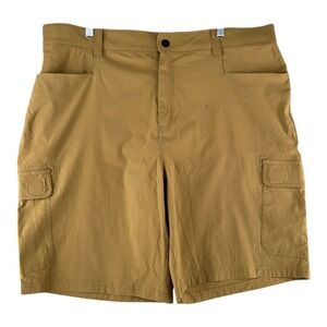 Orvis Tech Cargo Shorts Tan Mens Size‎ 40 9" Inseam Nylon Spandex Quick Dry
